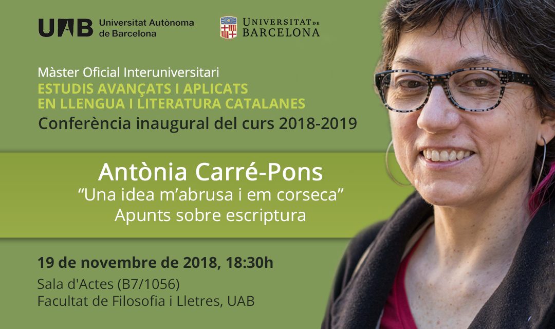 Conferència inaugural del curs 2018-2019, amb Antònia Carré-Pons