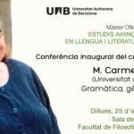 Conferència inaugural del curs 2021-2022, amb M. Carme Junyent