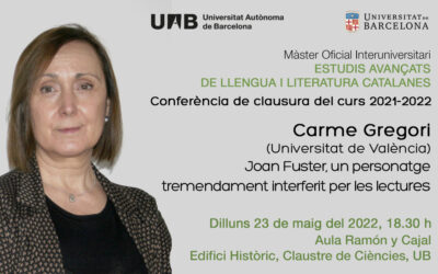 Conferència de clausura del curs 2021-2022, amb Carme Gregori