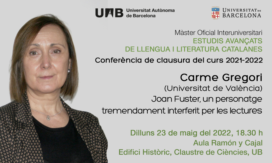Conferència de clausura del curs 2021-2022, amb Carme Gregori
