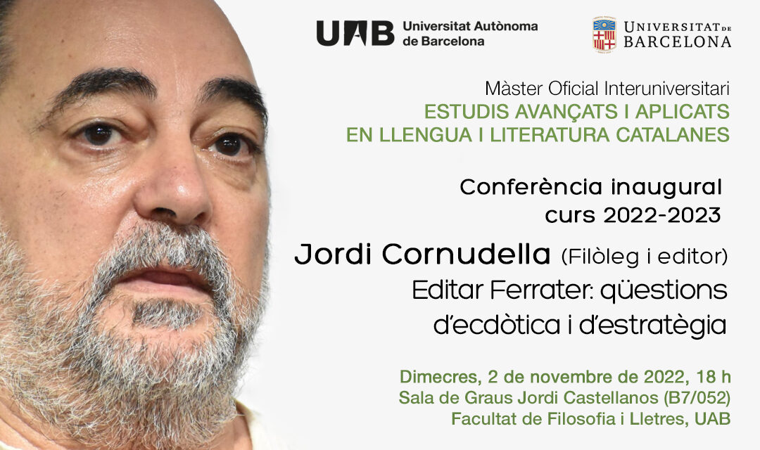 Conferència inaugural del curs 2022-2023, amb Jordi Cornudella