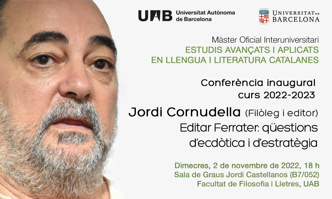 Conferència inaugural del curs 2022-2023, amb Jordi Cornudella