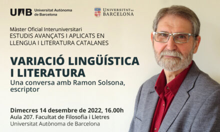 Conversa amb Ramon Solsona: “Variació lingüística i literatura”