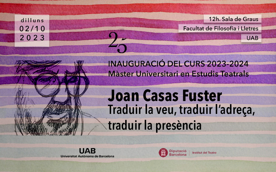 Inauguració del curs 2023-2024: conferència de Joan Casas