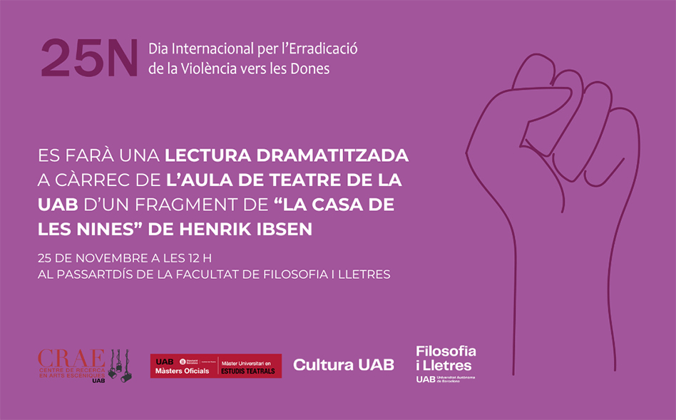 Lectura dramatitzada amb motiu del Dia Internacional per l’Erradicació de la Violència vers les Dones