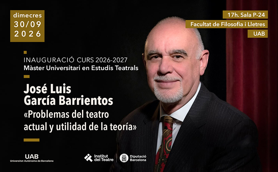 Inauguració del curs 2026-2027: conferència de José Luis García Barrientos