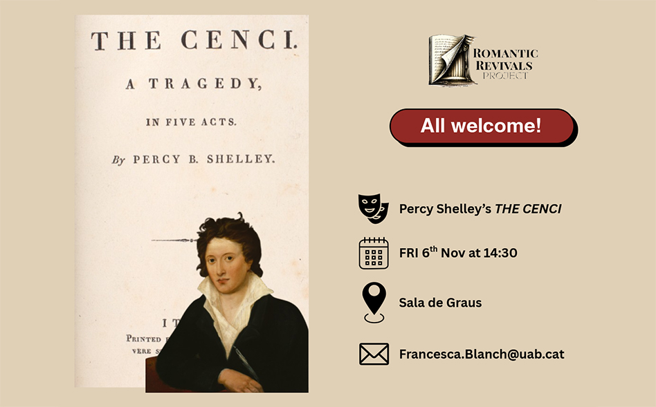 Romantic Revivals Project: Percy Shelley’s «The Cenci» public screening at UAB